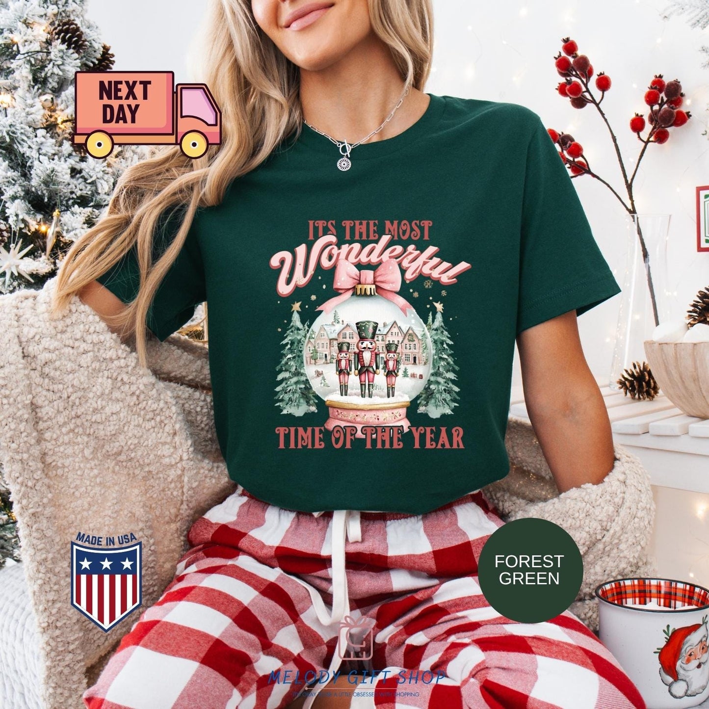 Christmas Time Shirt,It's The Most Wonderful Time Shirt,Christmas Sweatshirt,Christmas Shirt,Christmas Sweatshirt with Snow Globe