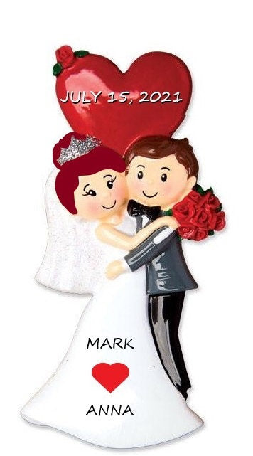 Couple Wedding Personalized Ornament-Christmas Newlywed Ornament Personalized Wedding Couple Christmas Ornament First Married Christmas