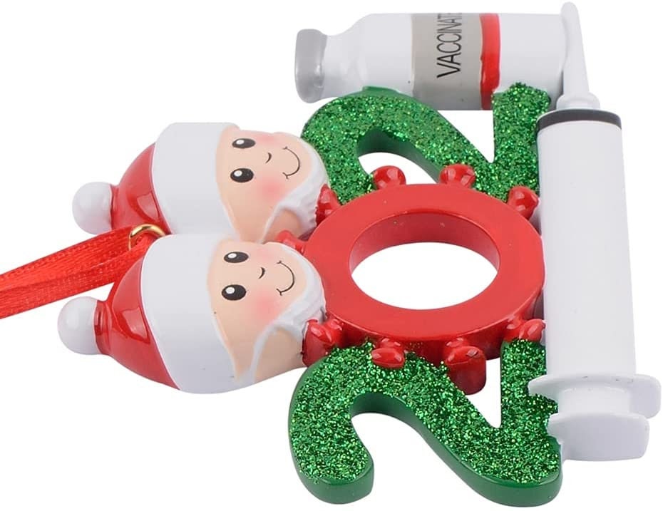 2021 Vaccinated Ornament, Christmas Decoration Ornament Personalized Family Ornament 2021 Family Christmas Ornament with Pets Ornament