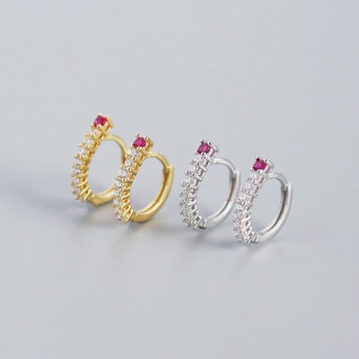 18K Gold Filled Hoop Tiny Hoop Earrings, Silver Small Huggie Minimalist Dainty Hoops, Cartilage Hoop, Gold Conch Hoop, Pave Ring Hoops
