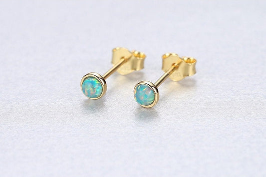 Tiny Opal Stud Earring