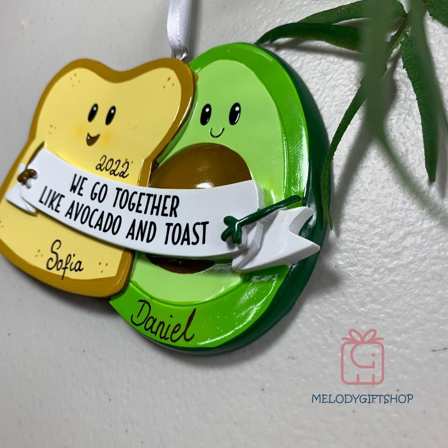 Personalized Christmas Ornaments For Couples-Avacado and Toast Couple Ornament-Avocado Ornament- 2023 Christmas Ornament
