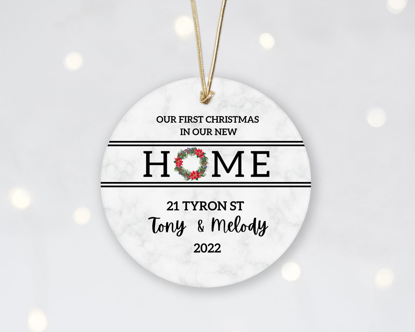 Personalized New Home Ornament 2023 - New Home Christmas Ornament - Wreath New House Ornament First Christmas Ornament New House Ornament