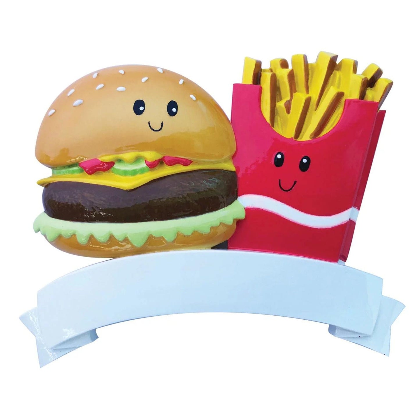 Burger & Fries - Personalized Christmas Ornament Couple Personalized Christmas Ornament,Couple Ornament Cheeseburger Ornament