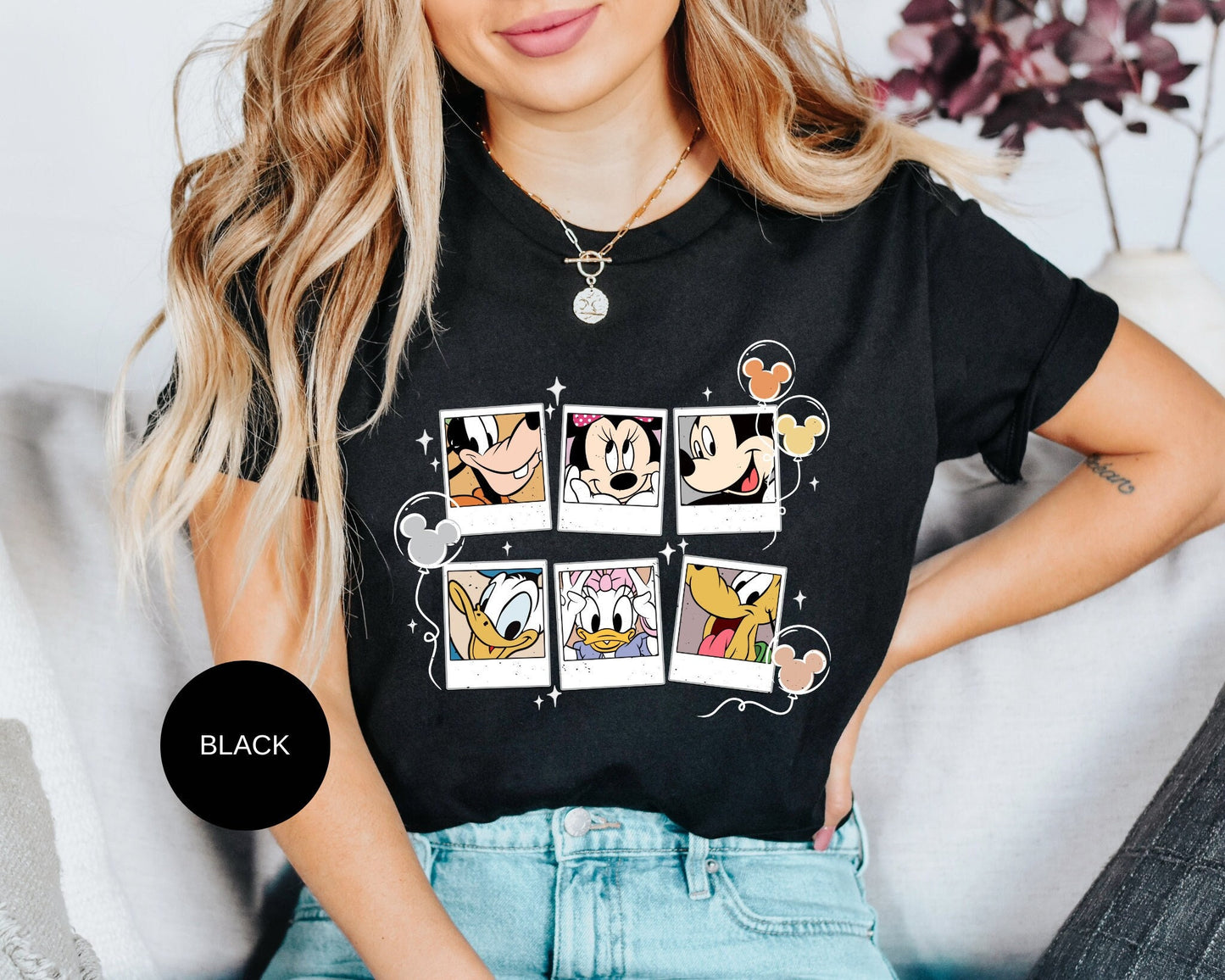 Retro Disney Characters Polaroid Shirt, Disney Polaroid Shirt, Mickey and Friends Shirt,Disneyland Shirt, Daisy Donald Shirt