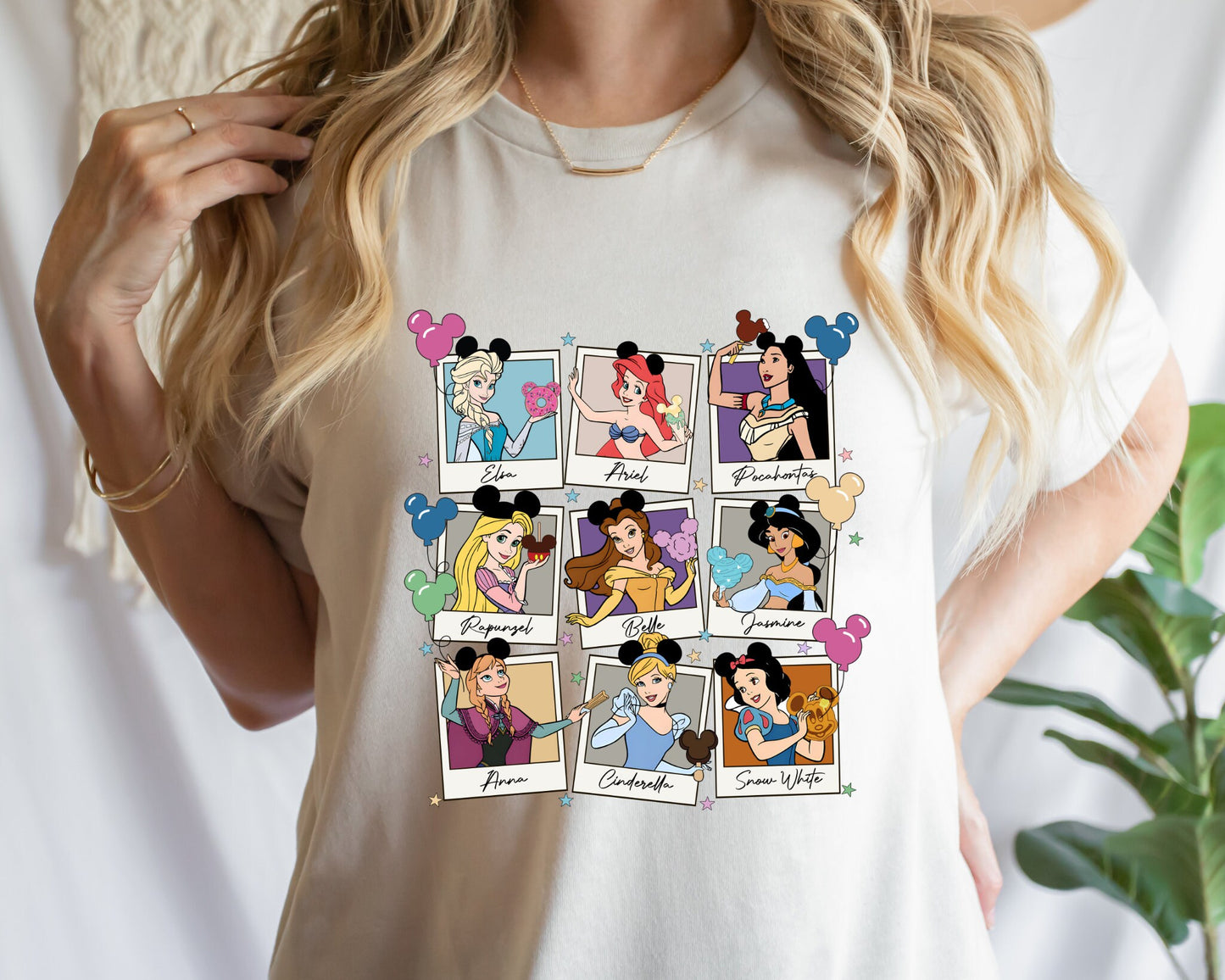 Retro Disney Princess Polaroid Girls Shirt, Disney Family Vacation Shirt, Disney Birthday Shirt, Custom Disney Princess  Shirt