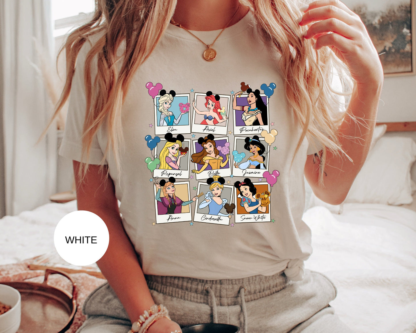 Retro Disney Princess Polaroid Girls Shirt, Disney Family Vacation Shirt, Disney Birthday Shirt, Custom Disney Princess  Shirt