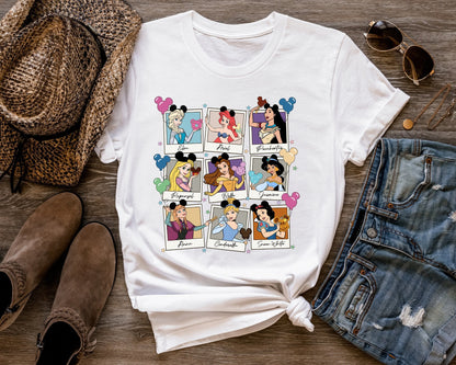 Retro Disney Princess Polaroid Girls Shirt, Disney Family Vacation Shirt, Disney Birthday Shirt, Custom Disney Princess  Shirt