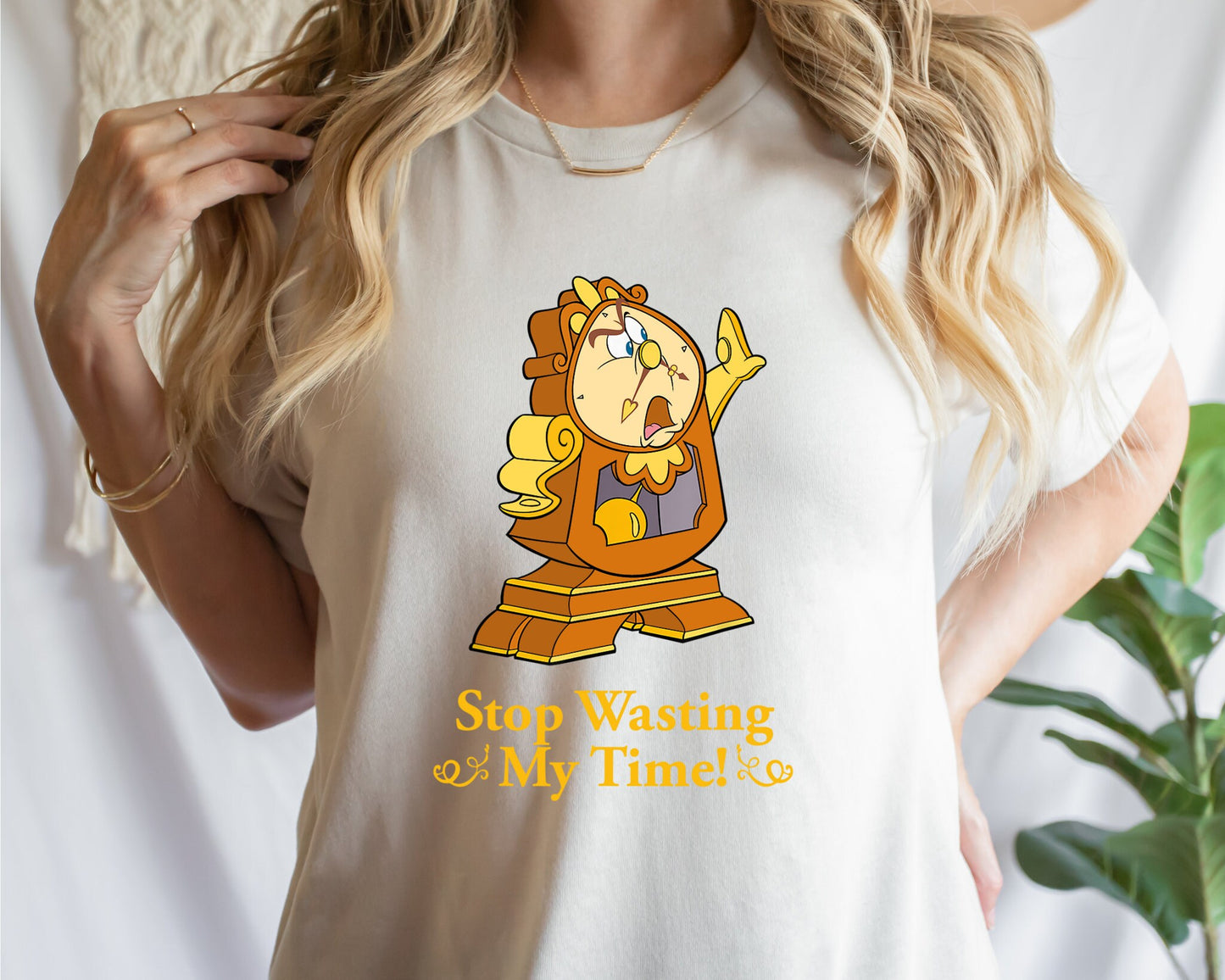 Cogsworth Stop Wasting My Time T-Shirt,Disneyworld Shirt,Cogsworth Shirt,Beauty and The Beast Shirt,Disneyland Trip Family Matching Outfits