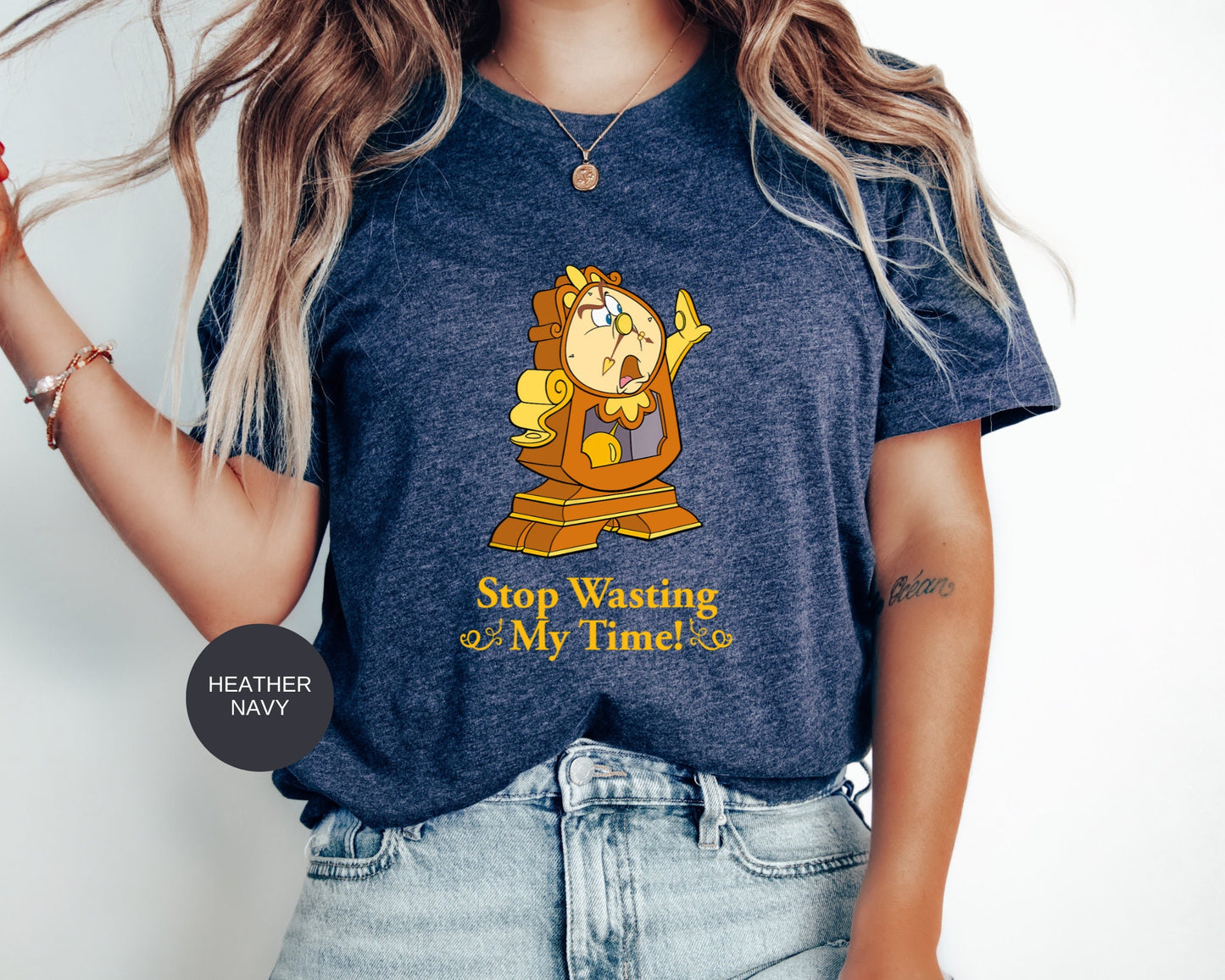 Cogsworth Stop Wasting My Time T-Shirt,Disneyworld Shirt,Cogsworth Shirt,Beauty and The Beast Shirt,Disneyland Trip Family Matching Outfits