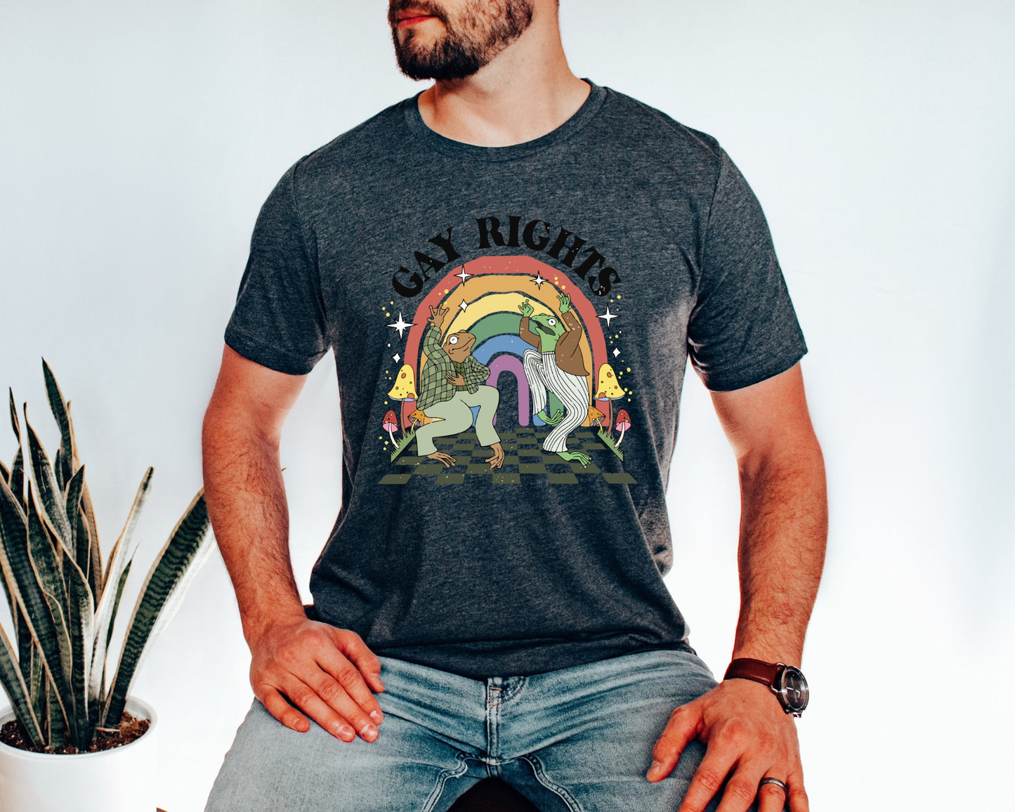 Retro Frog & Toad Pride Shirt: LGBTQ+ Gay Rights T-Shirt