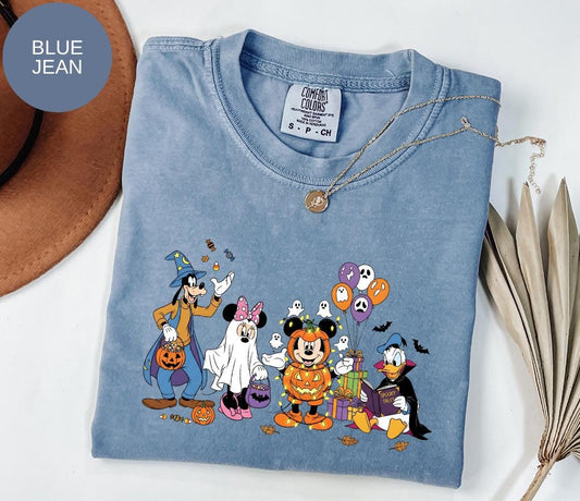 Comfort Colors® Disney Halloween T-Shirt - Mickey Minnie Donald Goofy Trick or Treat Tee - Pumpkin Mickey Shirt - Spooky Disney T-shirt