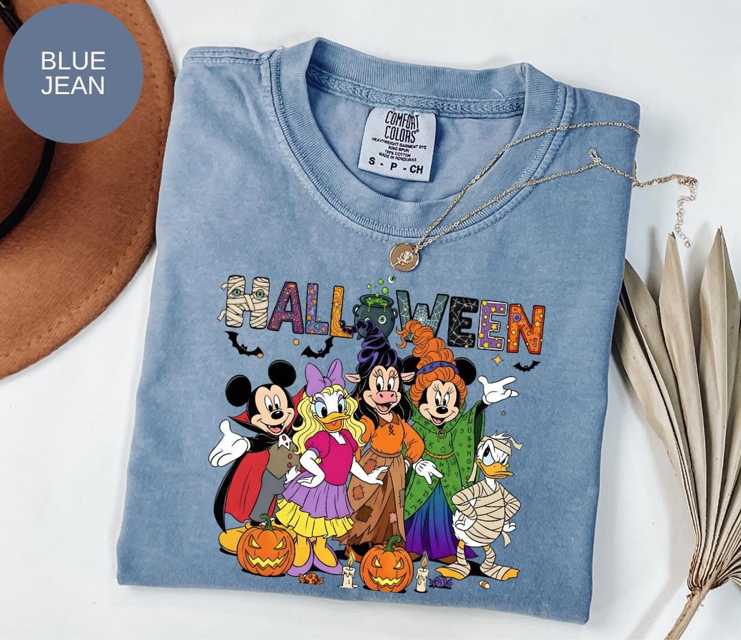 Comfort Colors® Disney Halloween  T-Shirt -Disney Halloween Shirt – Mickey & Friends  Tee – Cute Spooky Minnie Daisy Donald Duck T-Shirt