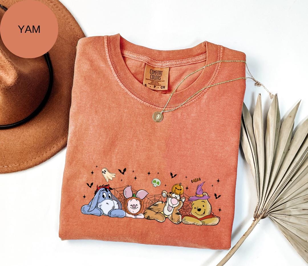 Comfort Colors® Winnie the Pooh Halloween Shirt  | Cute Fall T-Shirt | Eeyore Piglet Tigger Pooh Halloween Graphic Tee