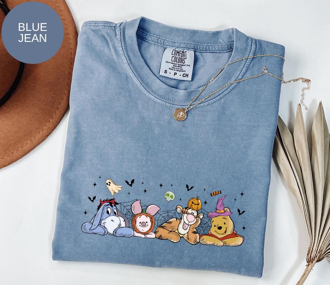 Comfort Colors® Winnie the Pooh Halloween Shirt  | Cute Fall T-Shirt | Eeyore Piglet Tigger Pooh Halloween Graphic Tee