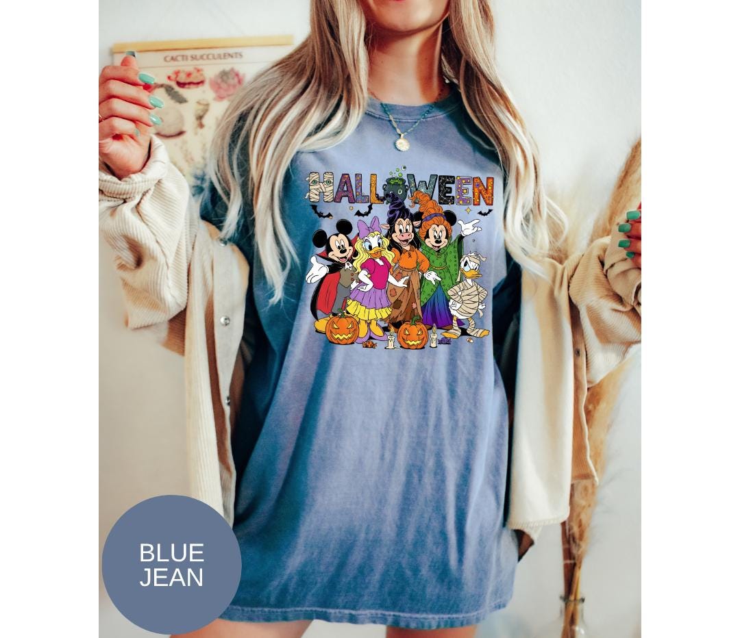 Comfort Colors® Disney Halloween  T-Shirt -Disney Halloween Shirt – Mickey & Friends  Tee – Cute Spooky Minnie Daisy Donald Duck T-Shirt