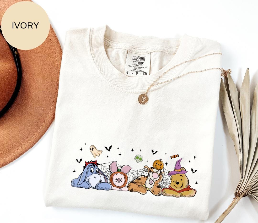 Comfort Colors® Winnie the Pooh Halloween Shirt  | Cute Fall T-Shirt | Eeyore Piglet Tigger Pooh Halloween Graphic Tee