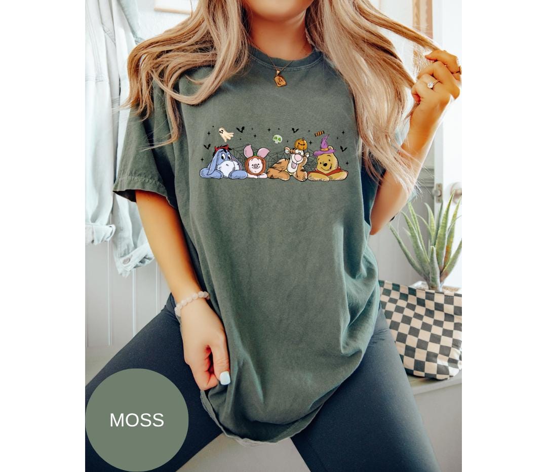 Comfort Colors® Winnie the Pooh Halloween Shirt  | Cute Fall T-Shirt | Eeyore Piglet Tigger Pooh Halloween Graphic Tee