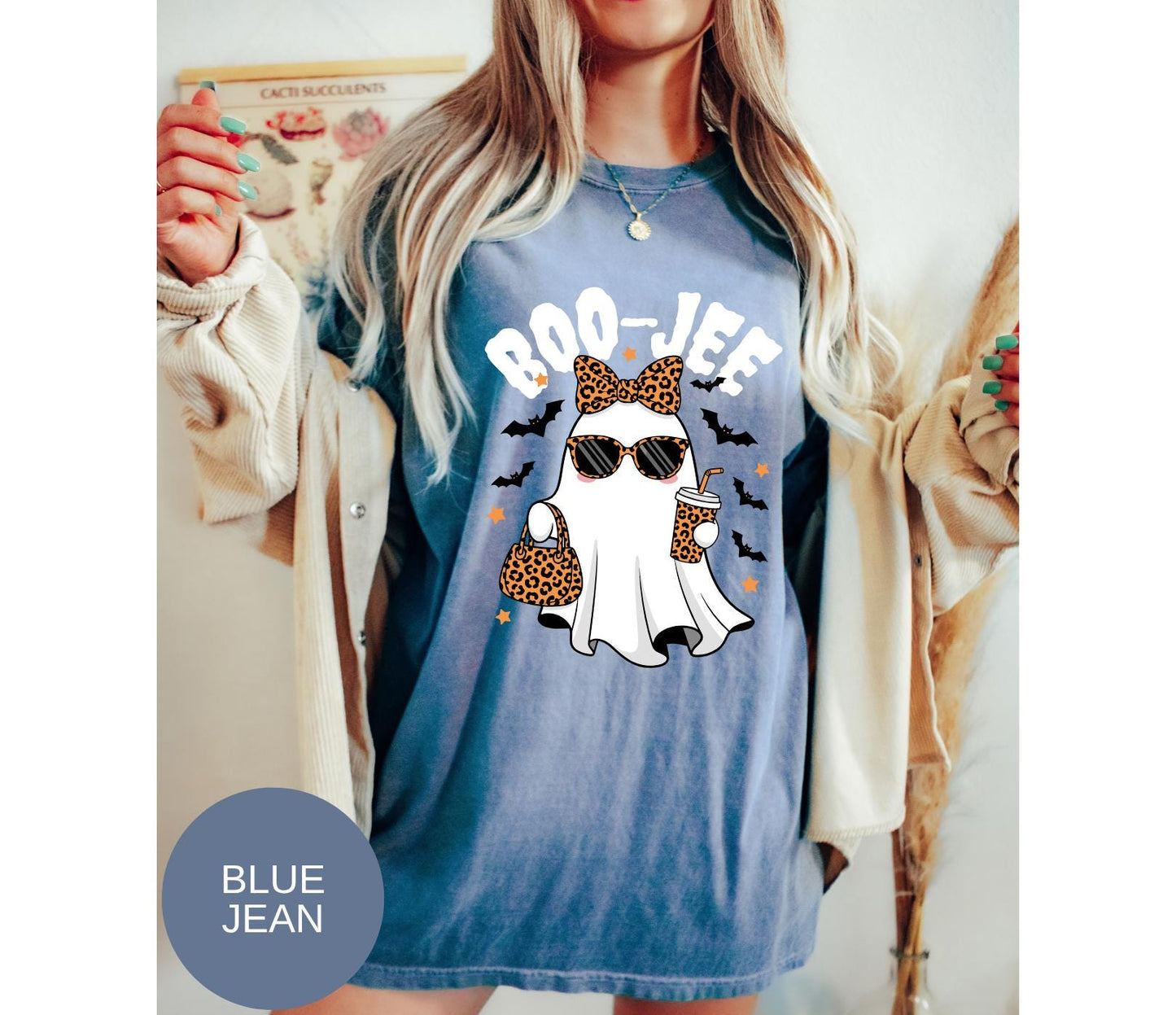 Comfort Colors®Boo-Jee Ghost Shirt,Spooky Party Shirt,Ghost Coffee Shirt,Boojee Shirt,Funny Halloween Tee,Leopard Ghost Tee, Halloween Shirt