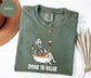 Comfort Colors® Women Halloween Tshirt,Halloween Tee,Spooky Season Shirt,Dying to Relax Shirt,Skeleton.Coffee Tee,Funny Fall Shirt