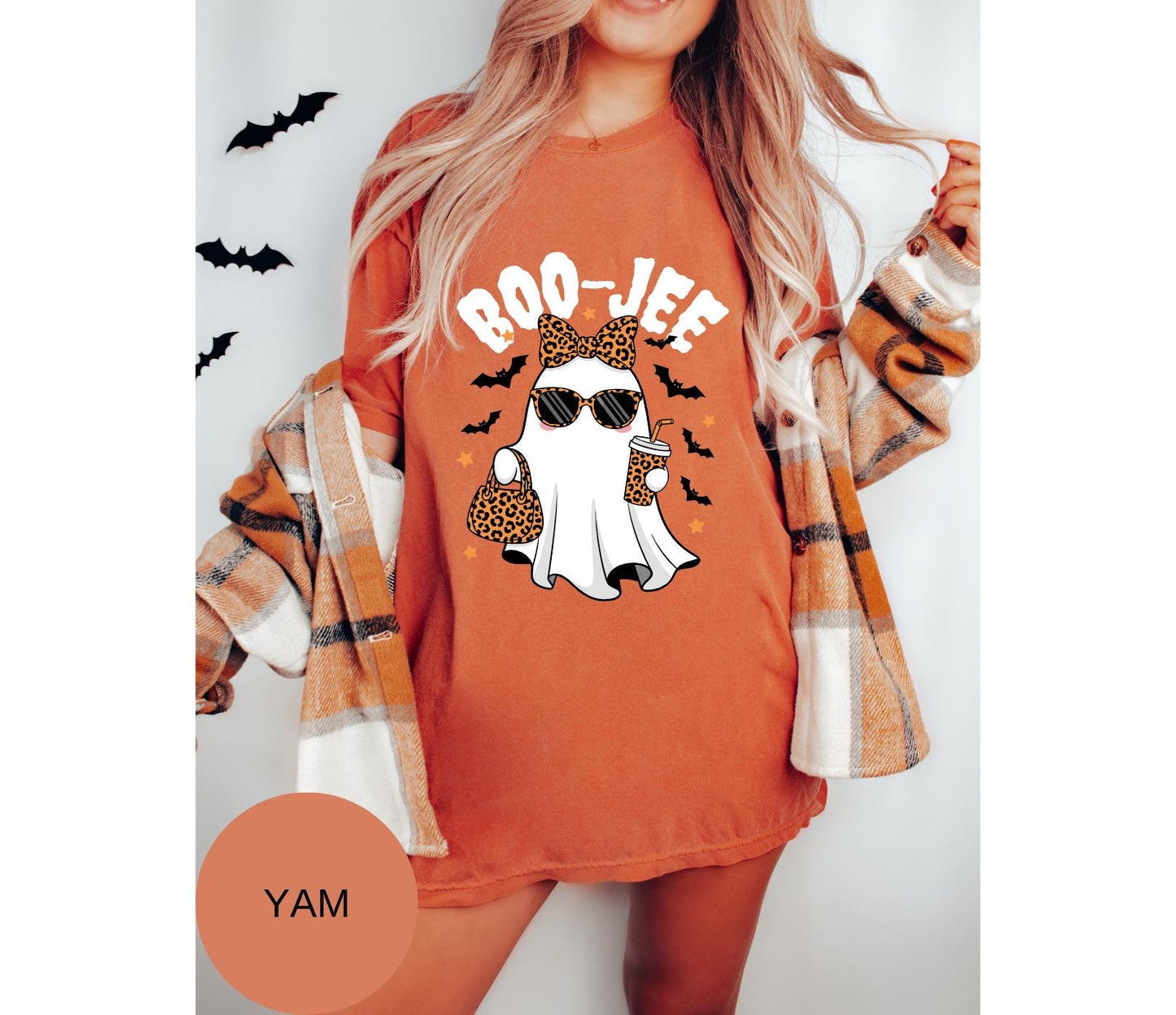 Comfort Colors®Boo-Jee Ghost Shirt,Spooky Party Shirt,Ghost Coffee Shirt,Boojee Shirt,Funny Halloween Tee,Leopard Ghost Tee, Halloween Shirt