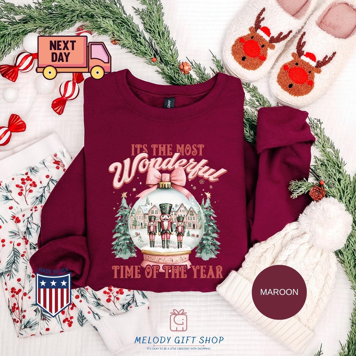 Christmas Time Shirt,It's The Most Wonderful Time Shirt,Christmas Sweatshirt,Christmas Shirt,Christmas Sweatshirt with Snow Globe