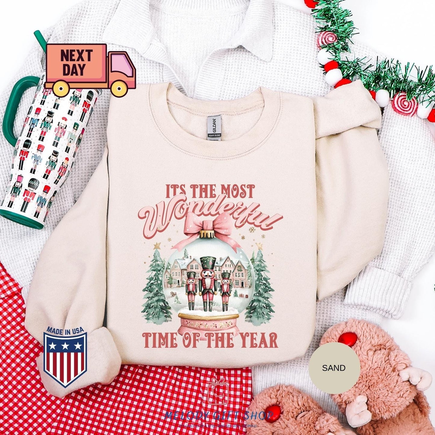Christmas Time Shirt,It's The Most Wonderful Time Shirt,Christmas Sweatshirt,Christmas Shirt,Christmas Sweatshirt with Snow Globe