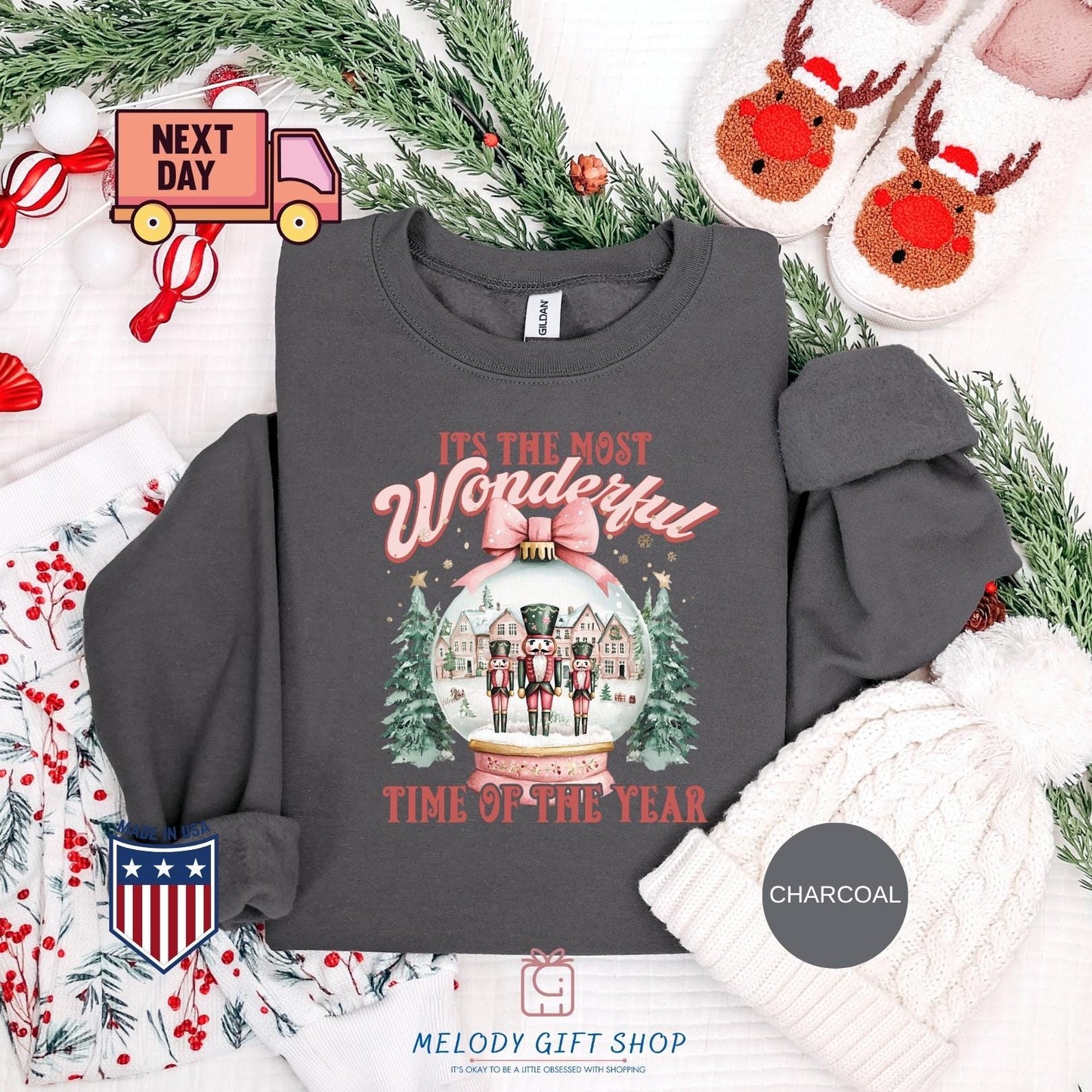 Christmas Time Shirt,It's The Most Wonderful Time Shirt,Christmas Sweatshirt,Christmas Shirt,Christmas Sweatshirt with Snow Globe