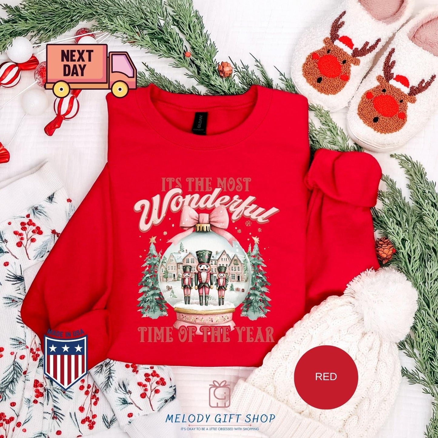 Christmas Time Shirt,It's The Most Wonderful Time Shirt,Christmas Sweatshirt,Christmas Shirt,Christmas Sweatshirt with Snow Globe