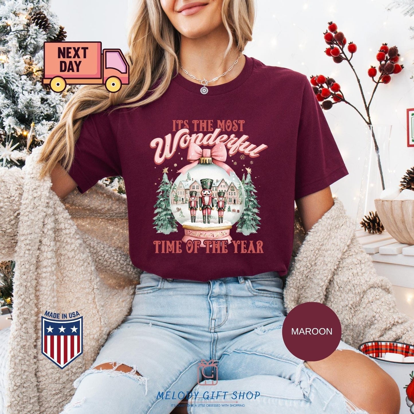 Christmas Time Shirt,It's The Most Wonderful Time Shirt,Christmas Sweatshirt,Christmas Shirt,Christmas Sweatshirt with Snow Globe