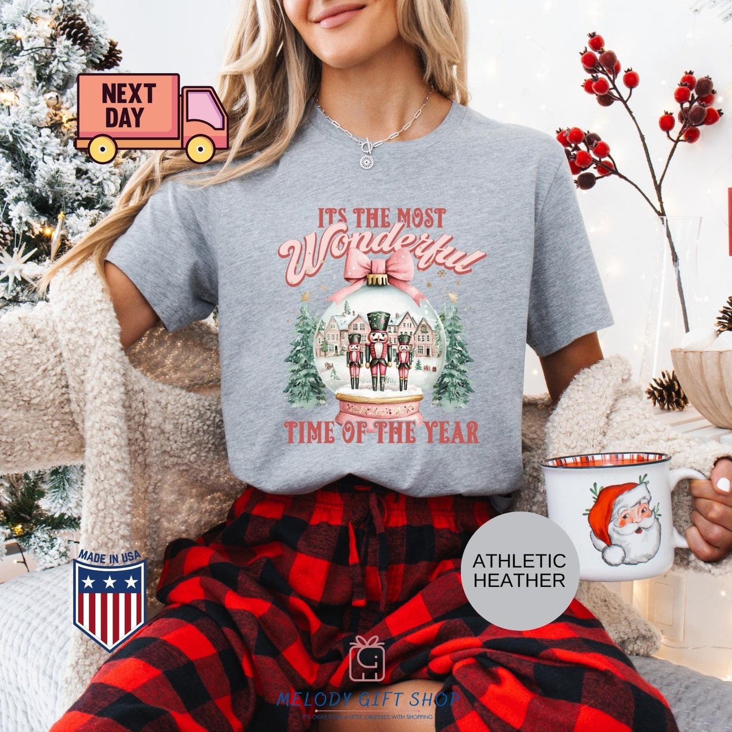Christmas Time Shirt,It's The Most Wonderful Time Shirt,Christmas Sweatshirt,Christmas Shirt,Christmas Sweatshirt with Snow Globe