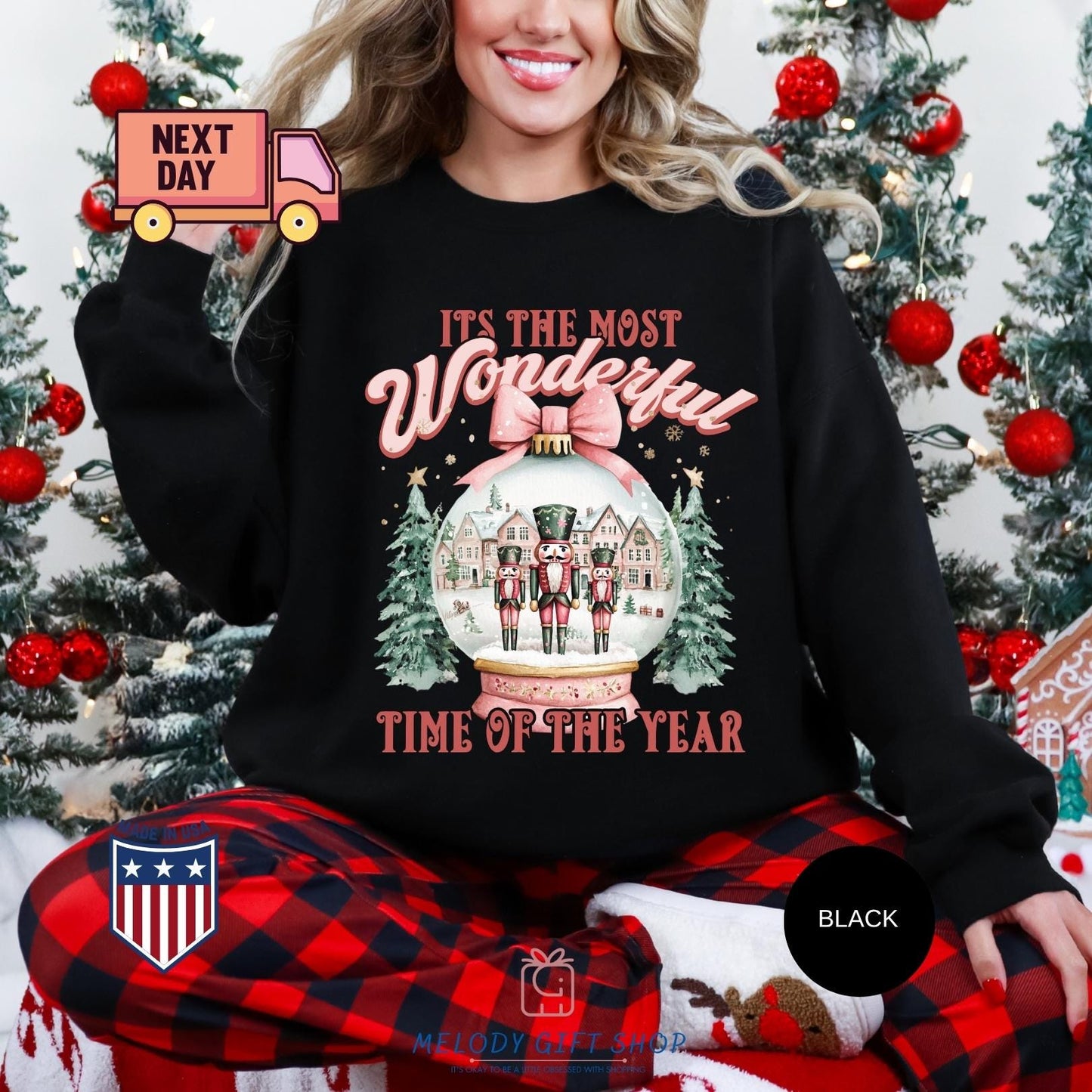 Christmas Time Shirt,It's The Most Wonderful Time Shirt,Christmas Sweatshirt,Christmas Shirt,Christmas Sweatshirt with Snow Globe