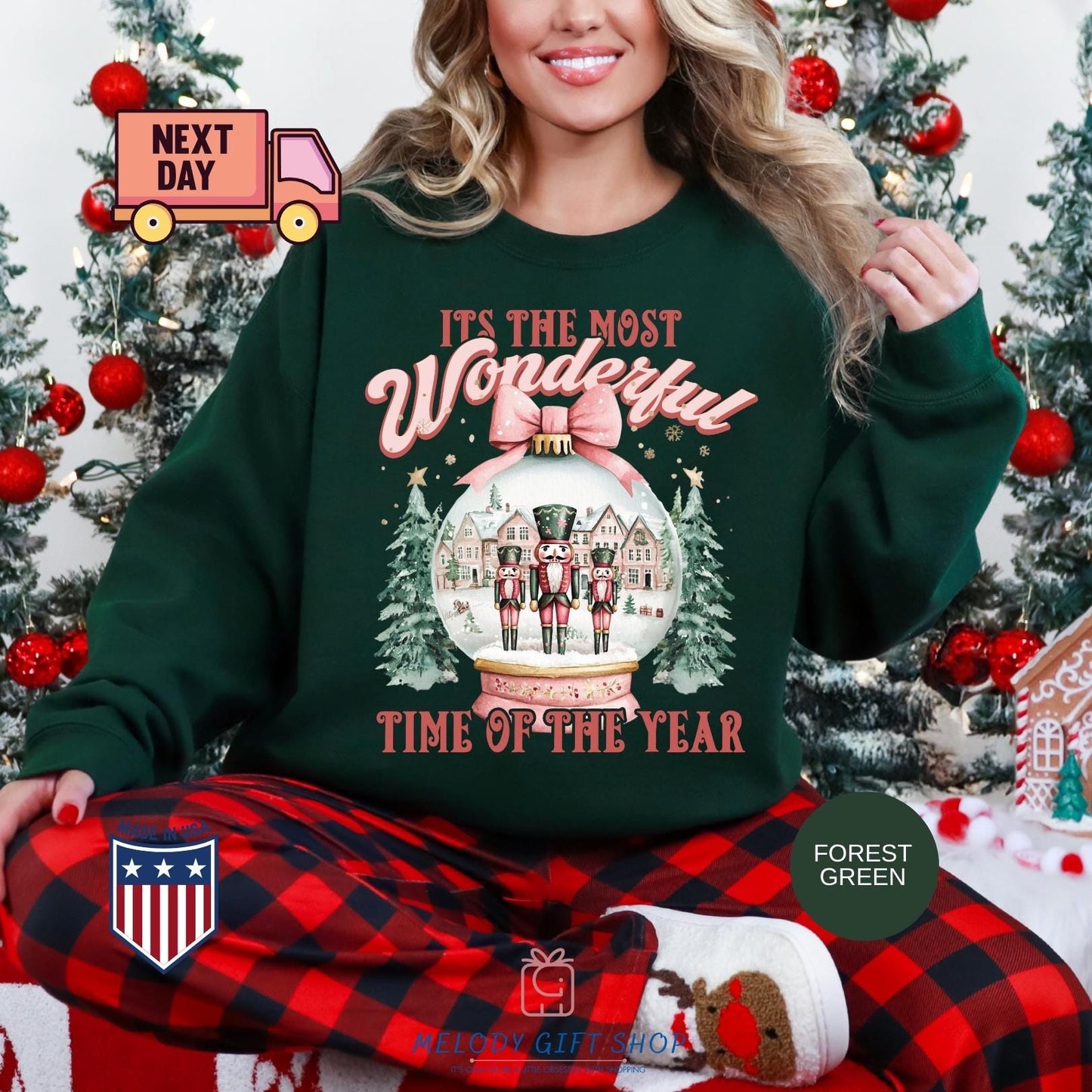 Christmas Time Shirt,It's The Most Wonderful Time Shirt,Christmas Sweatshirt,Christmas Shirt,Christmas Sweatshirt with Snow Globe