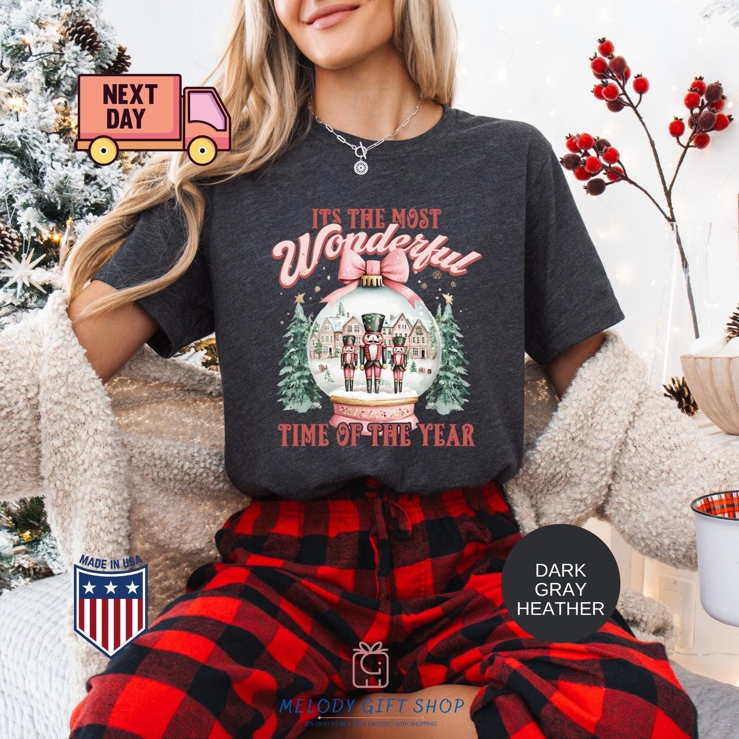 Christmas Time Shirt,It's The Most Wonderful Time Shirt,Christmas Sweatshirt,Christmas Shirt,Christmas Sweatshirt with Snow Globe