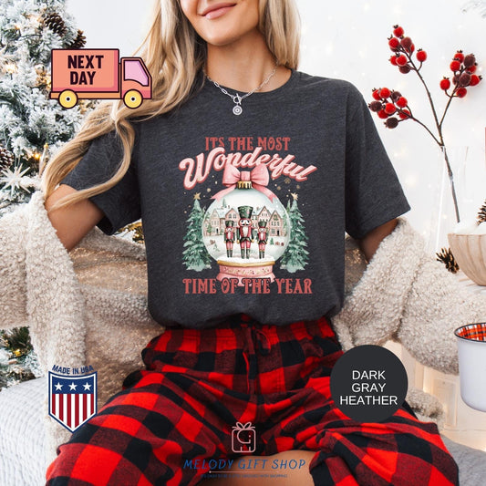 Christmas Time Shirt,It's The Most Wonderful Time Shirt,Christmas Sweatshirt,Christmas Shirt,Christmas Sweatshirt with Snow Globe