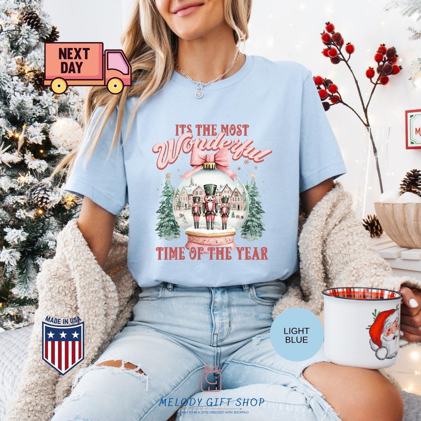 Christmas Time Shirt,It's The Most Wonderful Time Shirt,Christmas Sweatshirt,Christmas Shirt,Christmas Sweatshirt with Snow Globe