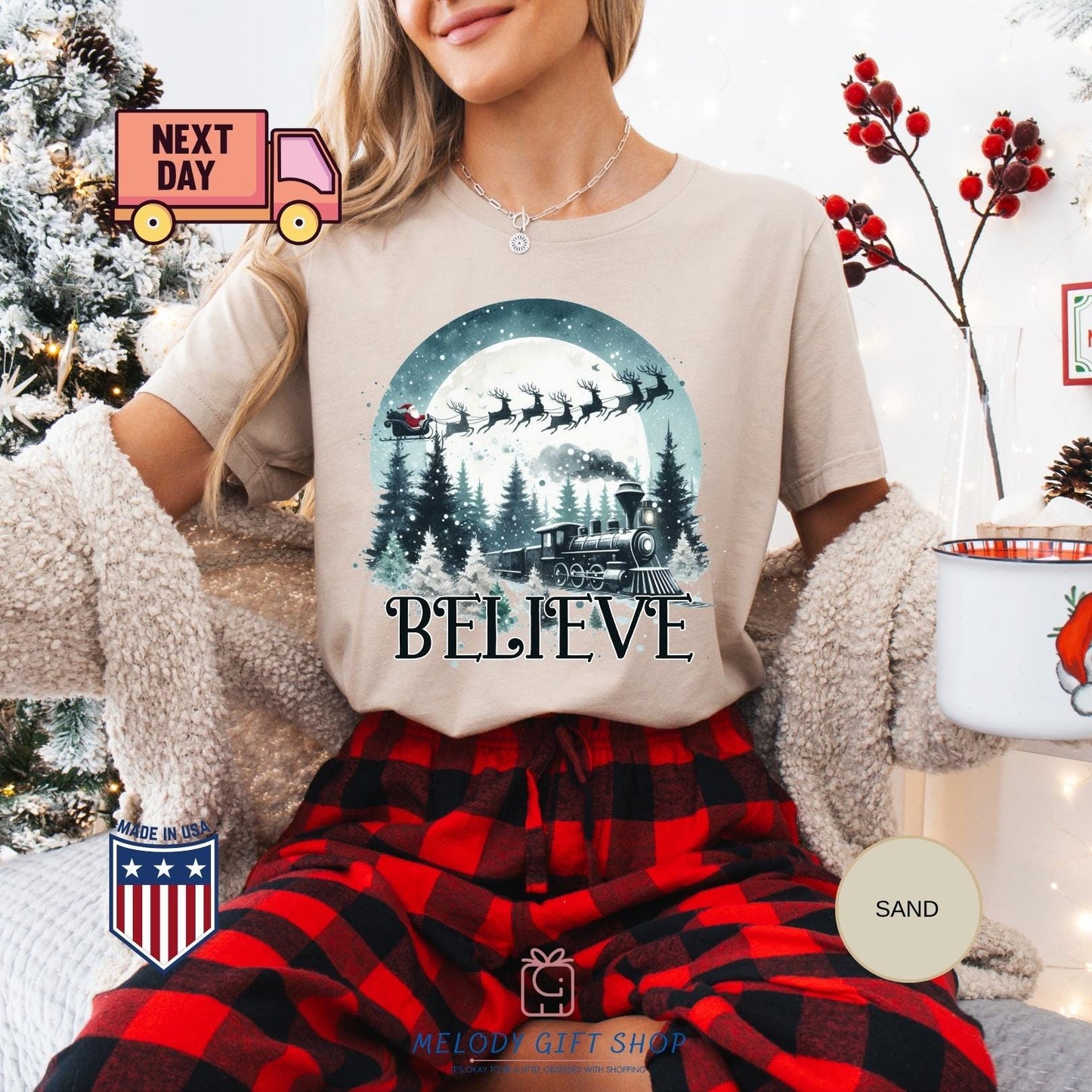 Believe Train Christmas Shirt,Christmas Tee,Polar Express Tshirt, Christmas Spirit Sweatshirt