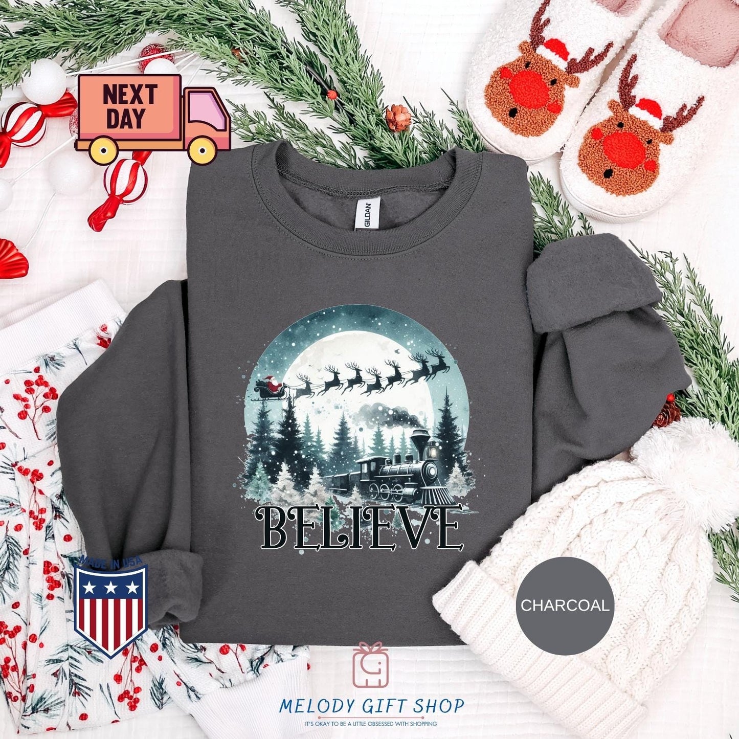Believe Train Christmas Shirt,Christmas Tee,Polar Express Tshirt, Christmas Spirit Sweatshirt