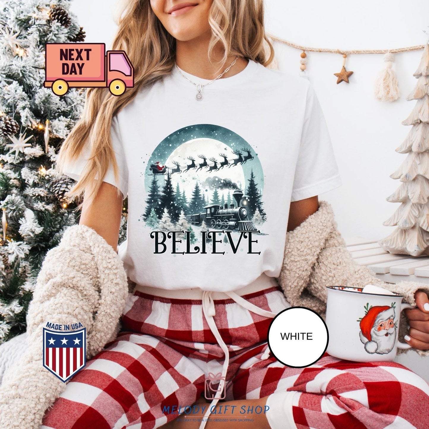 Believe Train Christmas Shirt,Christmas Tee,Polar Express Tshirt, Christmas Spirit Sweatshirt