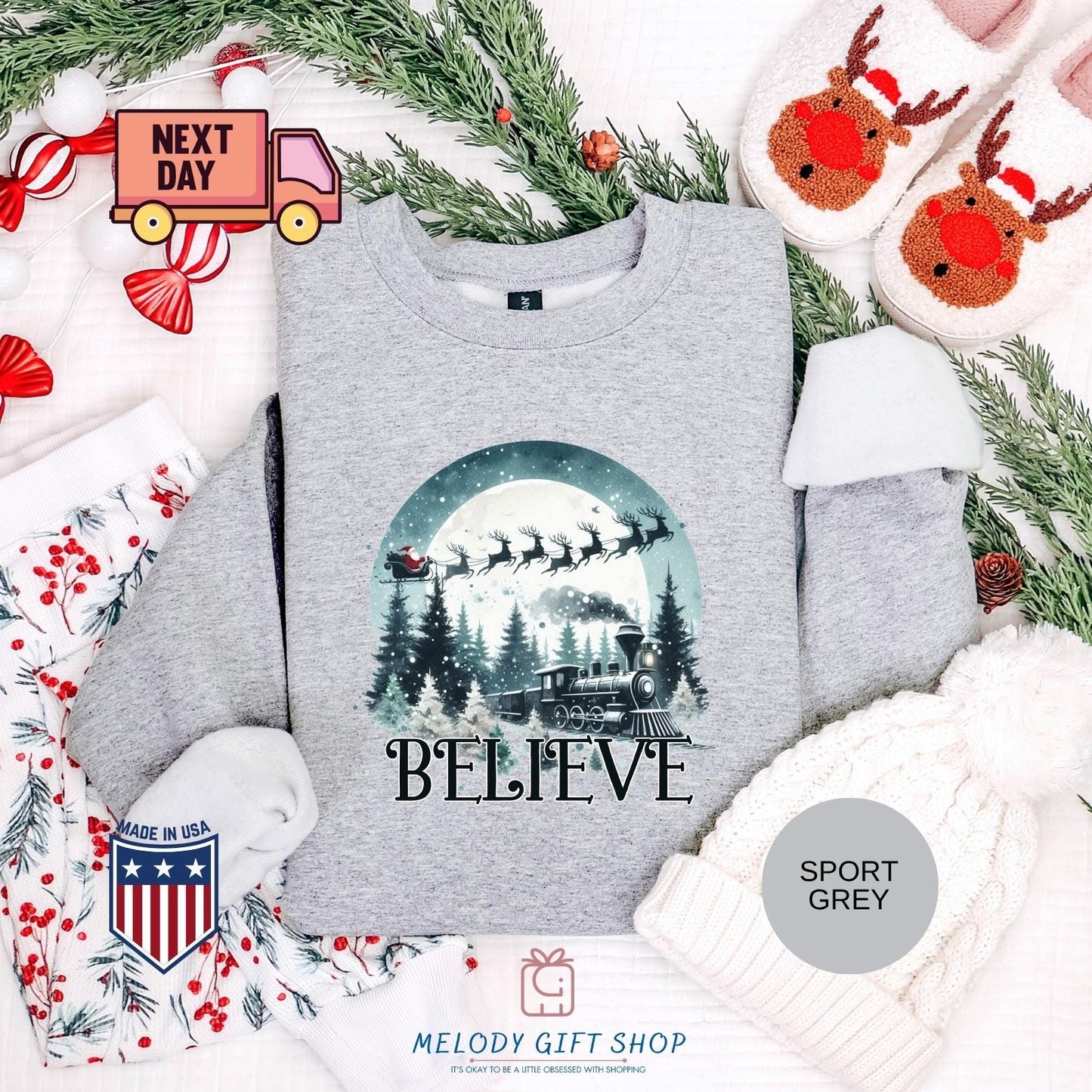 Believe Train Christmas Shirt,Christmas Tee,Polar Express Tshirt, Christmas Spirit Sweatshirt
