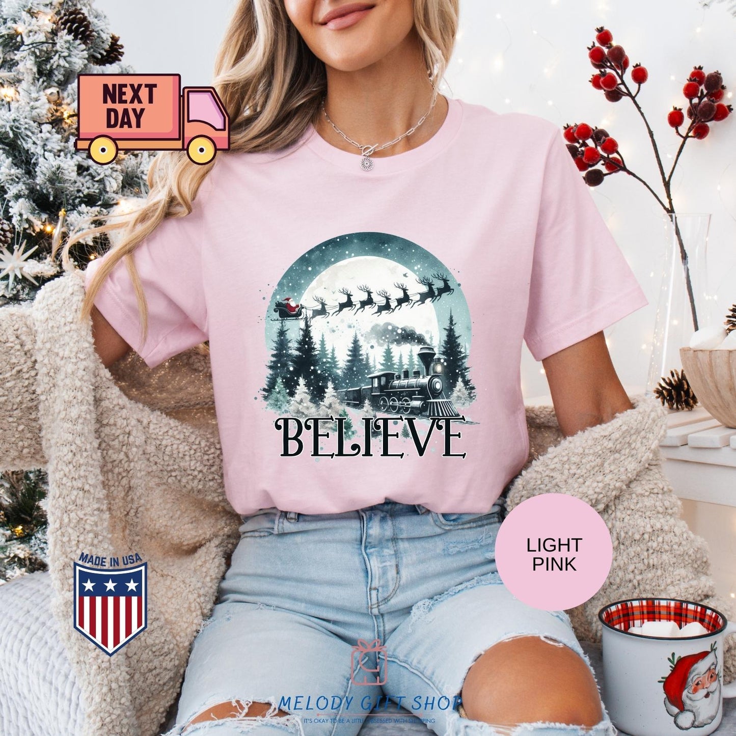 Believe Train Christmas Shirt,Christmas Tee,Polar Express Tshirt, Christmas Spirit Sweatshirt