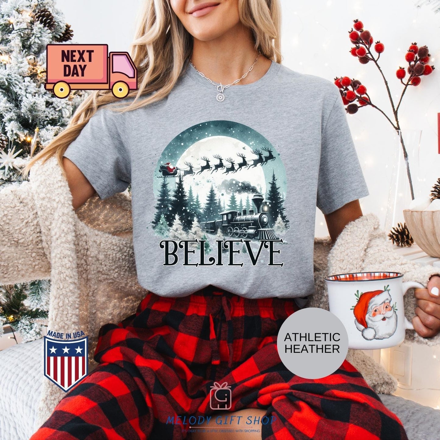 Believe Train Christmas Shirt,Christmas Tee,Polar Express Tshirt, Christmas Spirit Sweatshirt