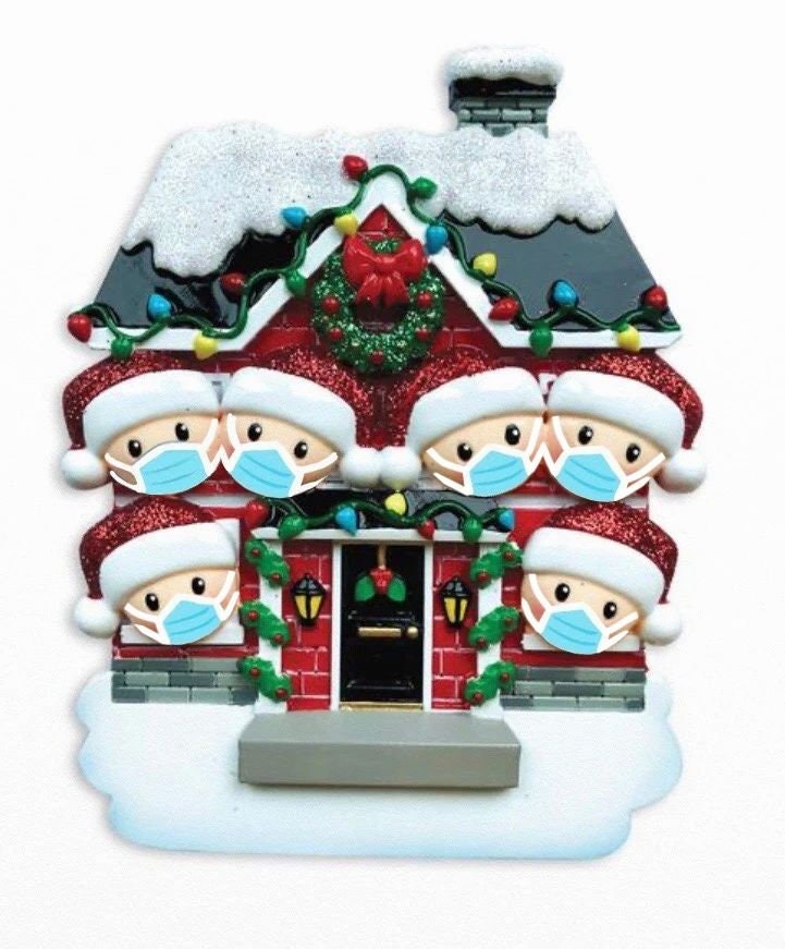 2021 The Year We Quarantined at Home Family Personalized Ornament -2021 Personalized Family Christmas Ornament - 2021  Quarantine Ornament