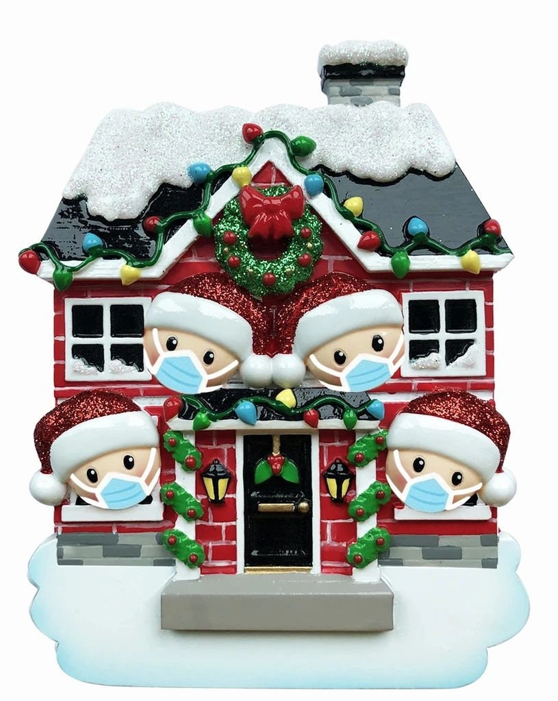 2021 The Year We Quarantined at Home Family Personalized Ornament -2021 Personalized Family Christmas Ornament - 2021  Quarantine Ornament