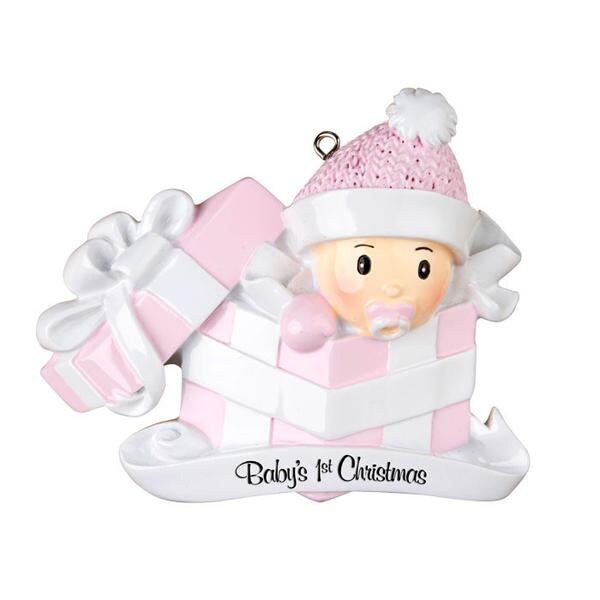 2024 Baby Boy and Baby Girl in Personalized Present Ornament, 2024 New Baby's First Christmas Ornament, Personalized Christmas Ornament Gift