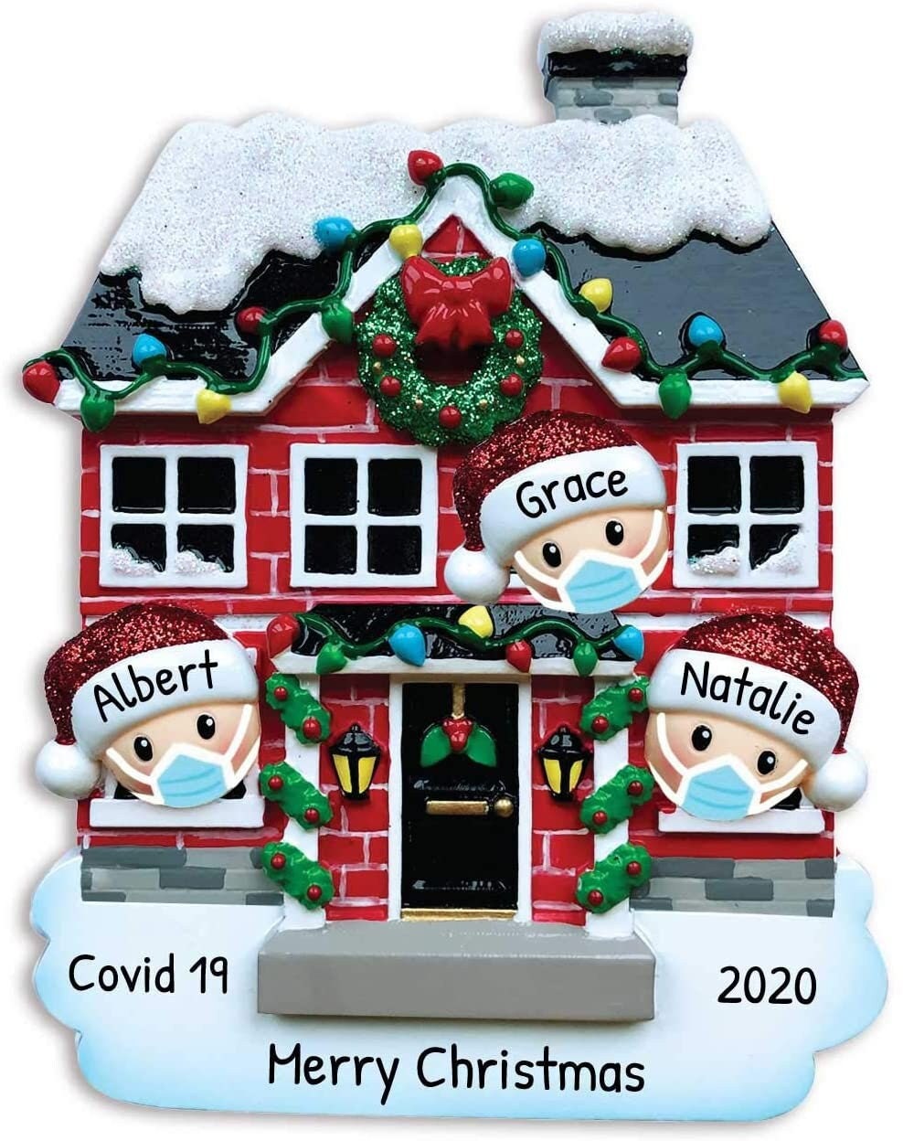 2021 The Year We Quarantined at Home Family Personalized Ornament -2021 Personalized Family Christmas Ornament - 2021  Quarantine Ornament