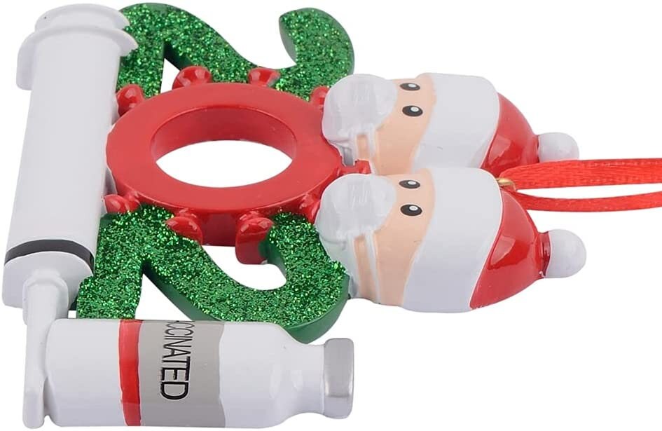 2021 Family Vaccine Personalize Christmas Ornament, Vaccinated Personalized Mask Christmas Ornament, 2021 Christmas Gifts Home Tree Decor