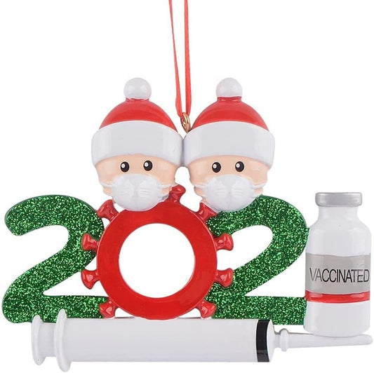 2021 Family Vaccine Personalize Christmas Ornament, Vaccinated Personalized Mask Christmas Ornament, 2021 Christmas Gifts Home Tree Decor