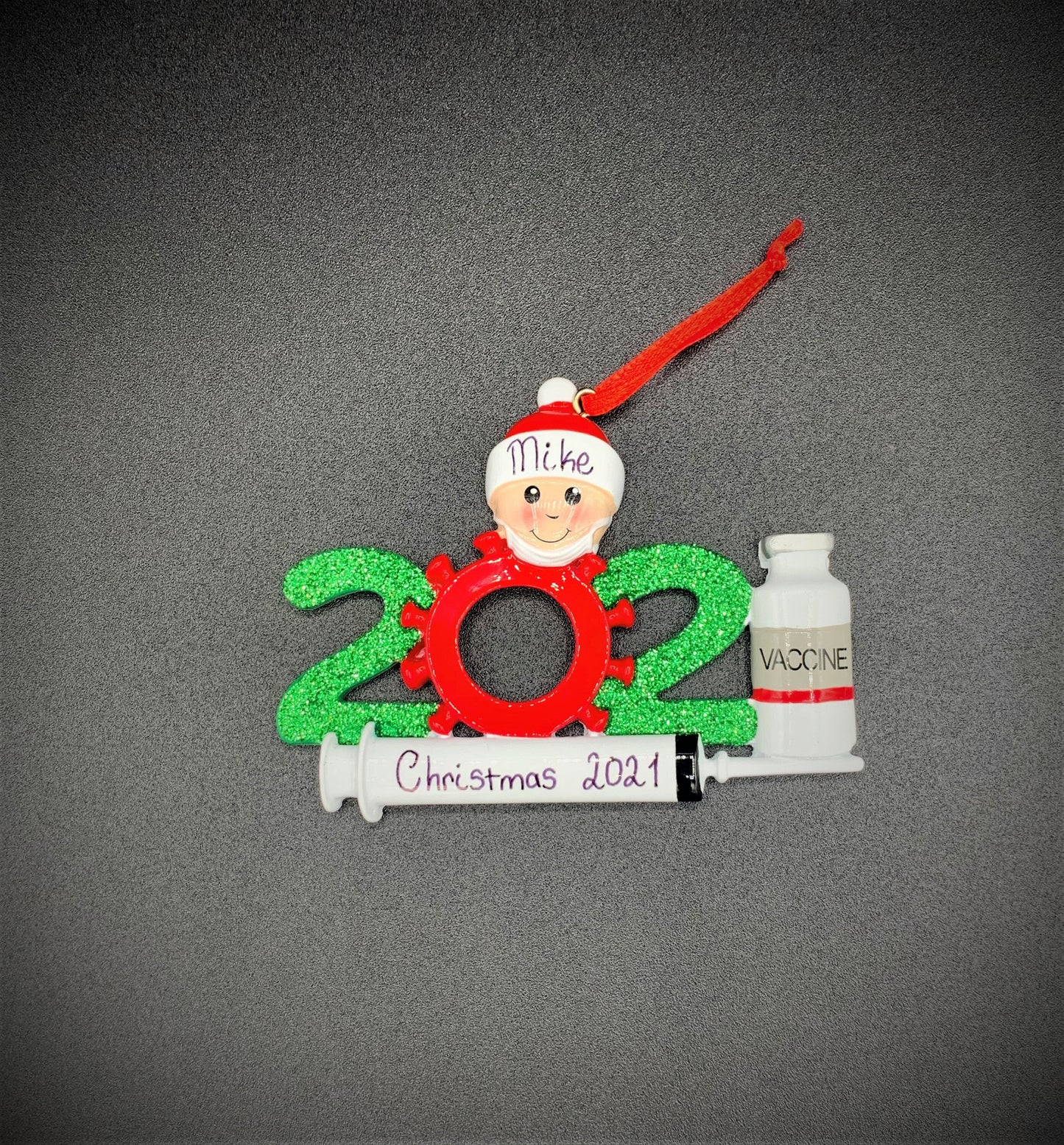 2021 Family Vaccine Ornament, Personalize Vaccinated Ornament, 2021 Custom  Christmas  Ornament, Christmas Decoration Mask Family ornament