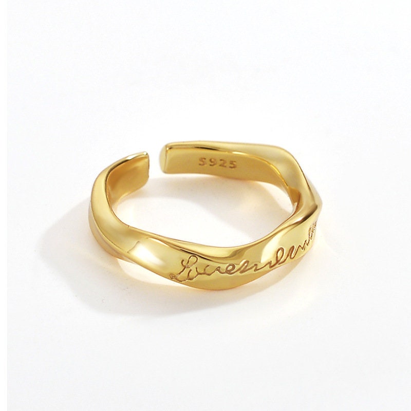 Irregular Wave Ring, Minimalist Gold Adjustable Ring, Asymmetric Ring, Chunky Ring, Hollow Ring, Streetwear Ring, Cool Ring, Fashion Ring